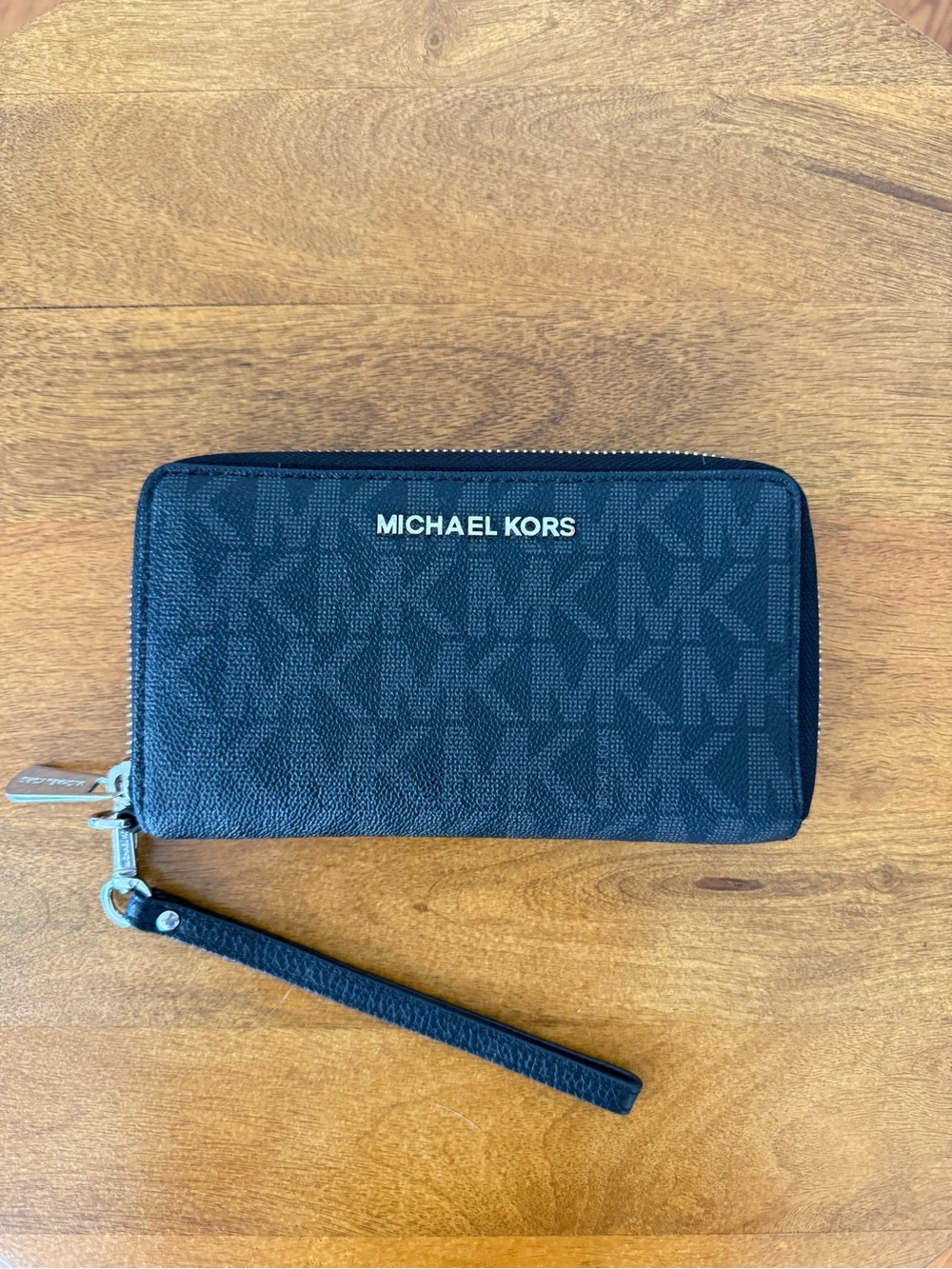 Michael Kors Jet Set Travel Continental Wallet, Black, MK Logo